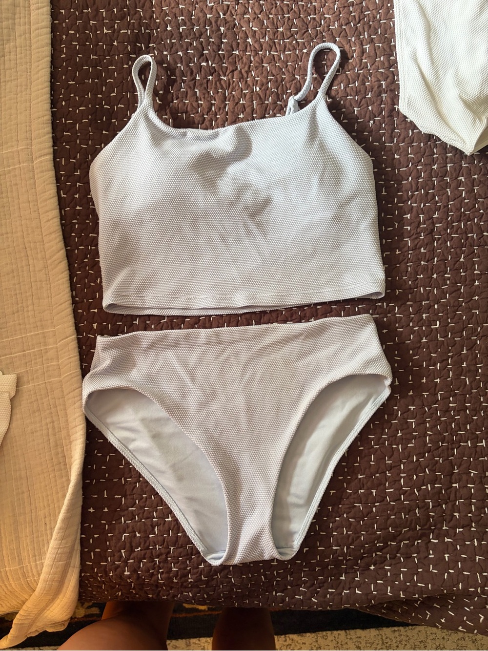 Athleta pique light blue bikini